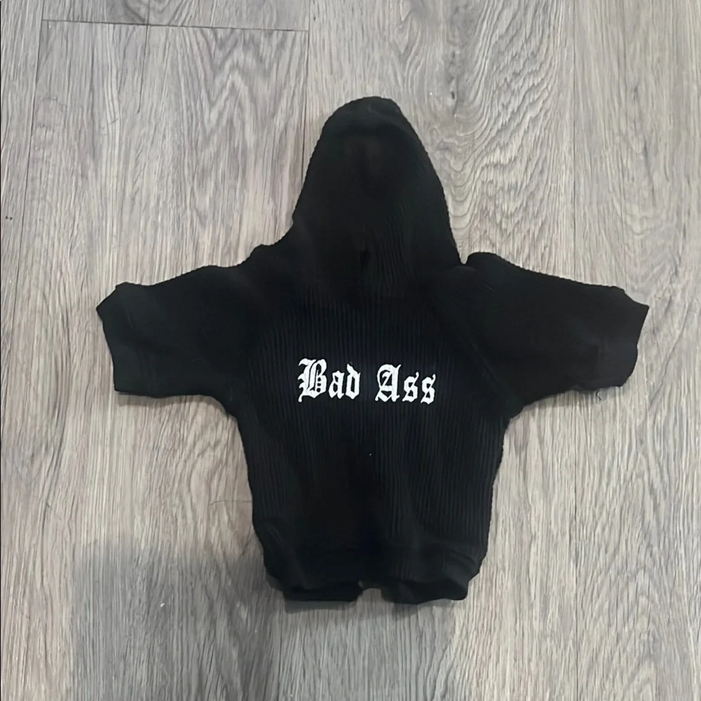 Black Hoodie with 'Bad Ass' Print
